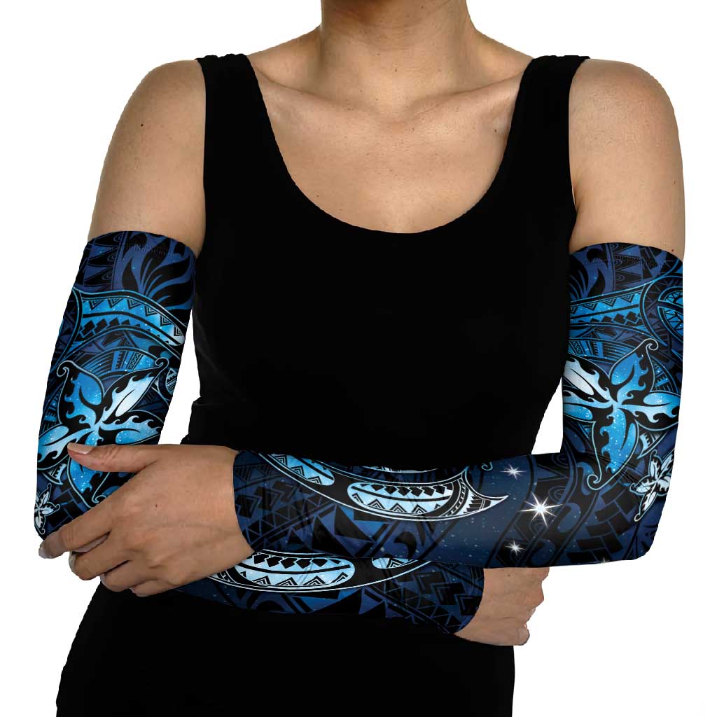 Hawaii Makahiki Season Arm Sleeves Floral Tribal Tattoo Blue Galaxy LT05 - Polynesian Pride