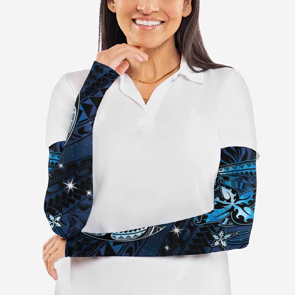 Hawaii Makahiki Season Arm Sleeves Floral Tribal Tattoo Blue Galaxy LT05 - Polynesian Pride