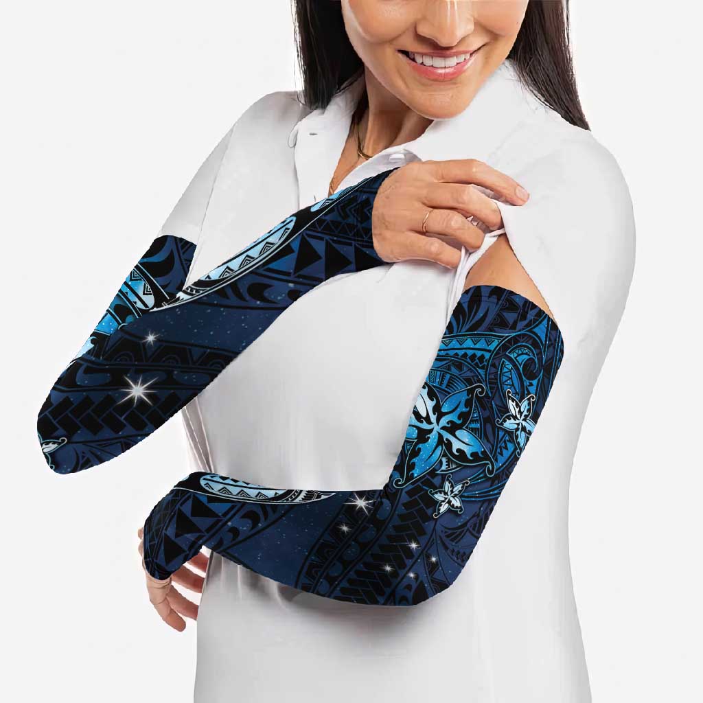 Hawaii Makahiki Season Arm Sleeves Floral Tribal Tattoo Blue Galaxy LT05 - Polynesian Pride
