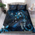 Hawaii Makahiki Season Bedding Set Floral Tribal Tattoo Blue Galaxy