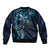 Hawaii Makahiki Season Bomber Jacket Floral Tribal Tattoo Blue Galaxy