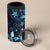 Hawaii Makahiki Season 4 in 1 Can Cooler Tumbler Floral Tribal Tattoo Blue Galaxy