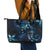 Hawaii Makahiki Season Leather Tote Bag Floral Tribal Tattoo Blue Galaxy