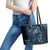 Hawaii Makahiki Season Leather Tote Bag Floral Tribal Tattoo Blue Galaxy