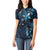 Hawaii Makahiki Season Women Polo Shirt Floral Tribal Tattoo Blue Galaxy