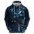 Hawaii Makahiki Season Zip Hoodie Floral Tribal Tattoo Blue Galaxy