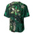 Hawaii Makahiki Season Baseball Jersey Floral Tribal Tattoo Green Galaxy