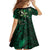 Hawaii Makahiki Season Family Matching Short Sleeve Bodycon Dress and Hawaiian Shirt Floral Tribal Tattoo Green Galaxy