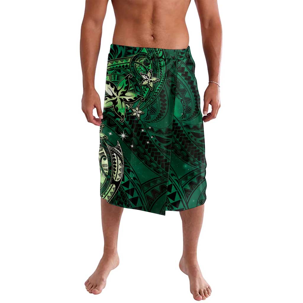 Hawaii Makahiki Season Lavalava Floral Tribal Tattoo Green Galaxy