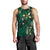 Hawaii Makahiki Season Men Tank Top Floral Tribal Tattoo Green Galaxy