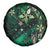 Hawaii Makahiki Season Spare Tire Cover Floral Tribal Tattoo Green Galaxy