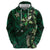 Hawaii Makahiki Season Zip Hoodie Floral Tribal Tattoo Green Galaxy