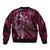 Hawaii Makahiki Season Bomber Jacket Floral Tribal Tattoo Pink Galaxy