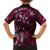 Hawaii Makahiki Season Family Matching Short Sleeve Bodycon Dress and Hawaiian Shirt Floral Tribal Tattoo Pink Galaxy