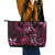 Hawaii Makahiki Season Leather Tote Bag Floral Tribal Tattoo Pink Galaxy