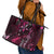 Hawaii Makahiki Season Leather Tote Bag Floral Tribal Tattoo Pink Galaxy