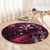 Hawaii Makahiki Season Round Carpet Floral Tribal Tattoo Pink Galaxy