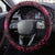 Hawaii Makahiki Season Steering Wheel Cover Floral Tribal Tattoo Pink Galaxy