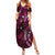 Hawaii Makahiki Season Summer Maxi Dress Floral Tribal Tattoo Pink Galaxy