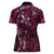 Hawaii Makahiki Season Women Polo Shirt Floral Tribal Tattoo Pink Galaxy