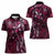 Hawaii Makahiki Season Women Polo Shirt Floral Tribal Tattoo Pink Galaxy