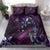 Hawaii Makahiki Season Bedding Set Floral Tribal Tattoo Purple Galaxy