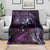 Hawaii Makahiki Season Blanket Floral Tribal Tattoo Purple Galaxy