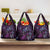 Hawaii Makahiki Season Grocery Bag Floral Tribal Tattoo Purple Galaxy