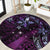 Hawaii Makahiki Season Round Carpet Floral Tribal Tattoo Purple Galaxy