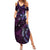 Hawaii Makahiki Season Summer Maxi Dress Floral Tribal Tattoo Purple Galaxy