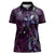 Hawaii Makahiki Season Women Polo Shirt Floral Tribal Tattoo Purple Galaxy