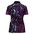 Hawaii Makahiki Season Women Polo Shirt Floral Tribal Tattoo Purple Galaxy