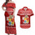 Personalized Tonga Christmas Couples Matching Off Shoulder Maxi Dress and Hawaiian Shirt Kilisimasi Fiefia Santas Coat Of Arms LT05 Red - Polynesian Pride