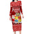 Personalized Tonga Christmas Family Matching Long Sleeve Bodycon Dress and Hawaiian Shirt Kilisimasi Fiefia Santas Coat Of Arms LT05 Mom's Dress Red - Polynesian Pride