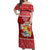 Personalized Tonga Christmas Off Shoulder Maxi Dress Kilisimasi Fiefia Santas Coat Of Arms LT05 Women Red - Polynesian Pride