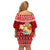 Personalized Tonga Christmas Off Shoulder Short Dress Kilisimasi Fiefia Santas Coat Of Arms LT05 - Polynesian Pride