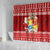 Tonga Christmas Shower Curtain Kilisimasi Fiefia Santas Coat Of Arms LT05 - Polynesian Pride