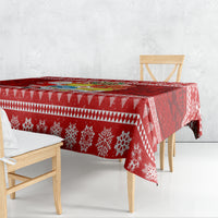 Tonga Christmas Tablecloth Kilisimasi Fiefia Santas Coat Of Arms LT05 - Polynesian Pride