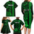 Personalized Hawaii Hauoli Makahiki Hou Family Matching Long Sleeve Bodycon Dress and Hawaiian Shirt Lono Hawaiian God Kakau Polynesian Tribal Green LT05 - Polynesian Pride