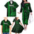 Personalized Hawaii Hauoli Makahiki Hou Family Matching Off Shoulder Long Sleeve Dress and Hawaiian Shirt Lono Hawaiian God Kakau Polynesian Tribal Green LT05 - Polynesian Pride