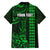 Personalized Hawaii Hauoli Makahiki Hou Family Matching Off Shoulder Long Sleeve Dress and Hawaiian Shirt Lono Hawaiian God Kakau Polynesian Tribal Green LT05 - Polynesian Pride