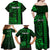 Personalized Hawaii Hauoli Makahiki Hou Family Matching Off Shoulder Maxi Dress and Hawaiian Shirt Lono Hawaiian God Kakau Polynesian Tribal Green LT05 - Polynesian Pride