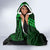 Hawaii Hauoli Makahiki Hou Hooded Blanket Lono Hawaiian God Kakau Polynesian Tribal Green LT05 - Polynesian Pride