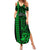 Personalized Hawaii Hauoli Makahiki Hou Summer Maxi Dress Lono Hawaiian God Kakau Polynesian Tribal Green LT05 Women Green - Polynesian Pride