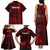 Personalized Hawaii Hauoli Makahiki Hou Family Matching Tank Maxi Dress and Hawaiian Shirt Lono Hawaiian God Kakau Polynesian Tribal Red LT05 - Polynesian Pride