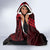 Hawaii Hauoli Makahiki Hou Hooded Blanket Lono Hawaiian God Kakau Polynesian Tribal Red LT05 - Polynesian Pride