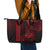 Hawaii Hauoli Makahiki Hou Leather Tote Bag Lono Hawaiian God Kakau Polynesian Tribal Red LT05 - Polynesian Pride