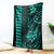 Hawaii Hauoli Makahiki Hou Blanket Lono Hawaiian God Kakau Polynesian Tribal Turquoise LT05 Turquoise - Polynesian Pride