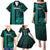 Personalized Hawaii Hauoli Makahiki Hou Family Matching Puletasi Dress and Hawaiian Shirt Lono Hawaiian God Kakau Polynesian Tribal Turquoise LT05 - Polynesian Pride