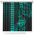 Hawaii Hauoli Makahiki Hou Shower Curtain Lono Hawaiian God Kakau Polynesian Tribal Turquoise LT05 Turquoise - Polynesian Pride